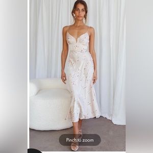 SELFIE LESLIE LAKE COMO FITTED BODICE CAMI STAP MIDI DRESS